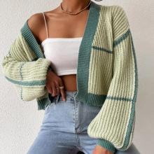 Autumn and winter V-neck sweater solid color loose pullover women's knitwear