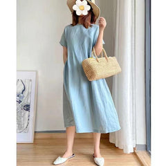 （30% Off Any Two Items）Large size short-sleeved ageing cute doll clothes loose literary Mori system cotton dresses