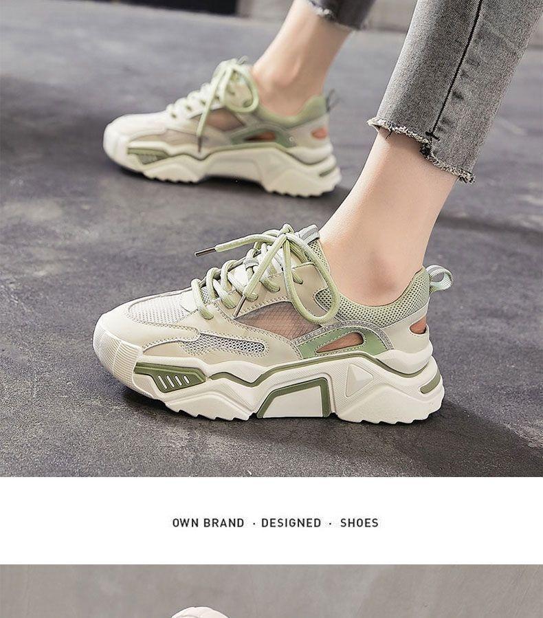 (Any two pieces 30% off) 2024 summer thin section hollow out breathable pops shoes package head sandals heightening thick bottom mesh women's shoes