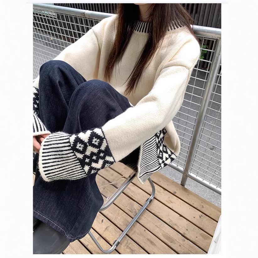 Sweater Women Autumn and Winter Thickened Loose Lazy Wind Knit Top