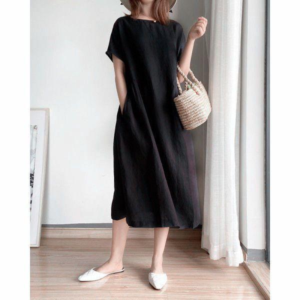 （30% Off Any Two Items）Large size short-sleeved ageing cute doll clothes loose literary Mori system cotton dresses