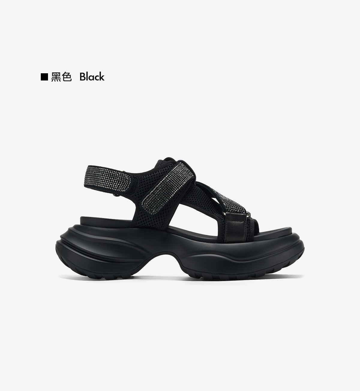 （30% off any 2 pieces）2024 Summer New Arrival Rhinestone Torre Sports Sandals Women's Velcro Platform Height Increasing Casual Shoes