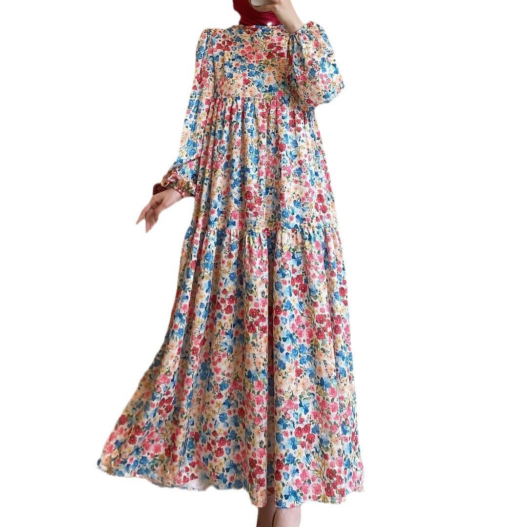 （30% off any two items）Women's 2024 New Printed Muslim Dubai Robe Dress