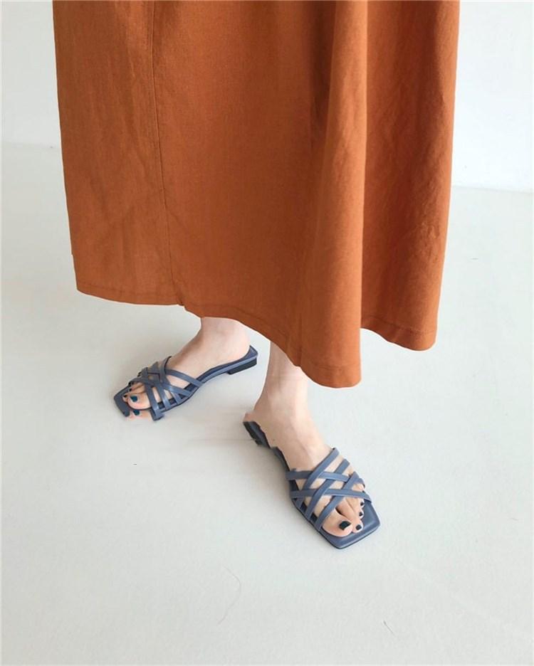 (30% Off Any Two Items) chic style loose hem sleeveless pumpkin long cotton linen dress