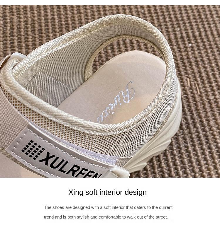 (Any two pieces 30% off) 2024 summer new thick bottom women's shoes fashion solid color velcro beach casual women's sandals