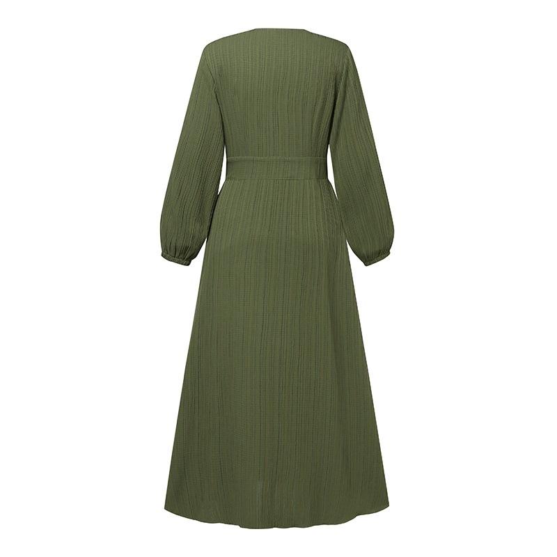 （ 30% off any two items ）New retro long sleeve solid color long skirt