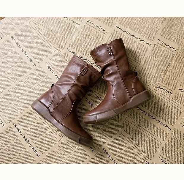 （25% off any two items）Autumn and winter large size round toe flat heel women's Martin boots wholesale