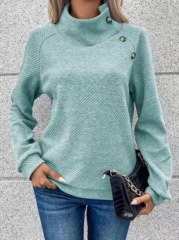 Fall and winter new explosion high neck long sleeve tops casual sweater