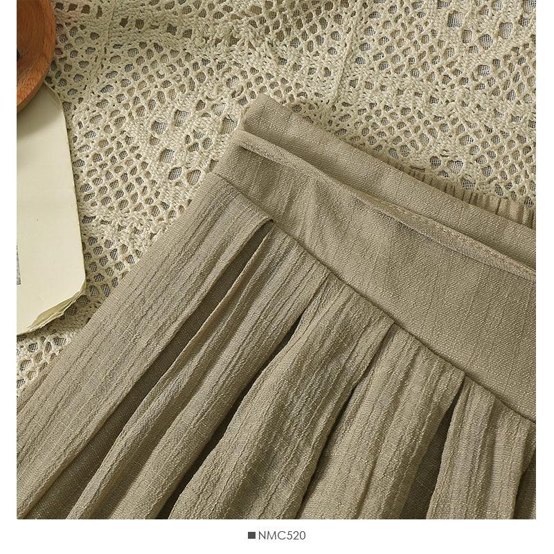 (30% off any two items)2024 summer new high-waisted loose casual pants skirt thin section draped linen culottes long pants