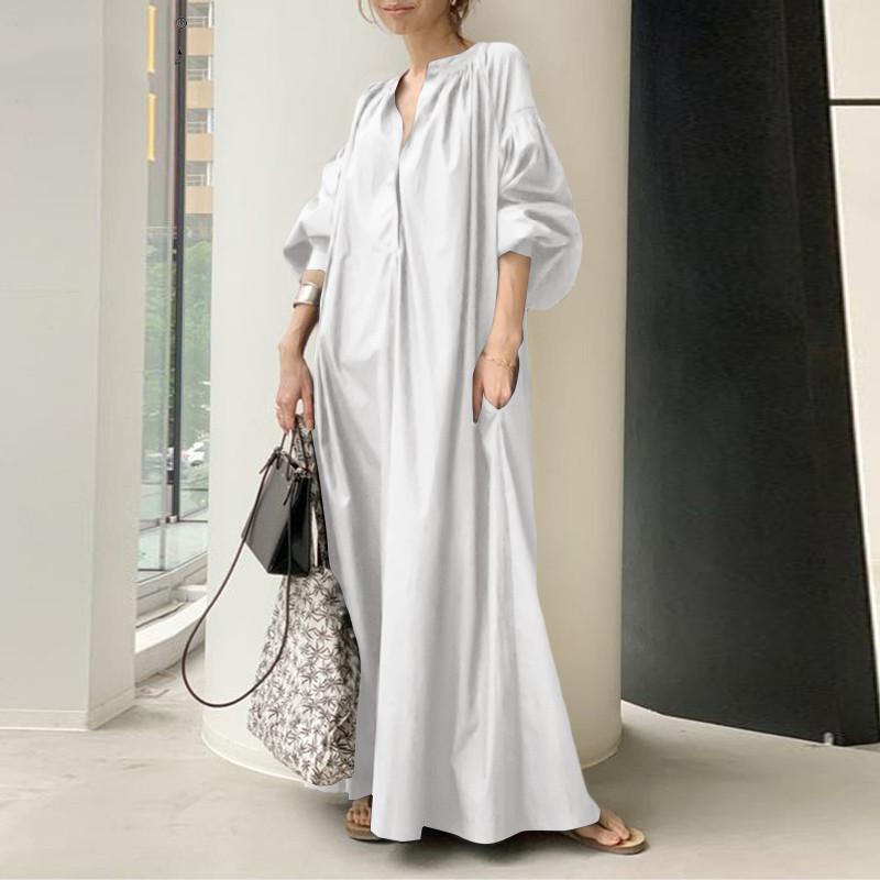 Cotton And Linen Dress Japanese Simple Loose Casual Long Dress Plus Size Women's Dress