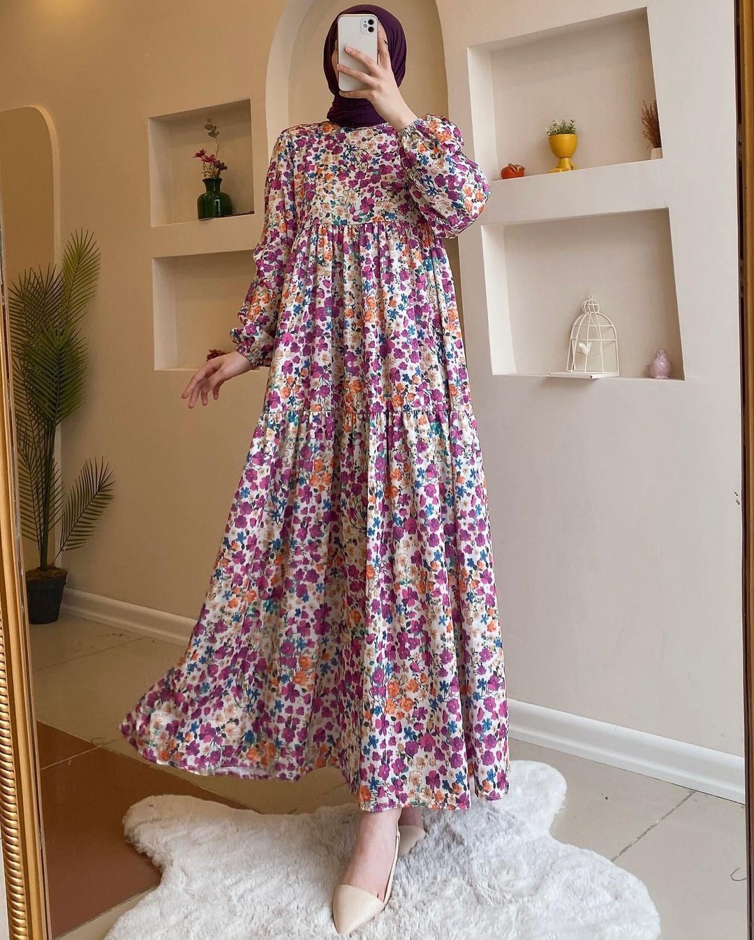 （30% off any two items）Women's 2024 New Printed Muslim Dubai Robe Dress