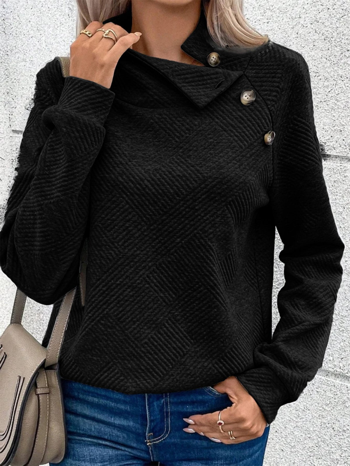 Fall and winter new explosion high neck long sleeve tops casual sweater