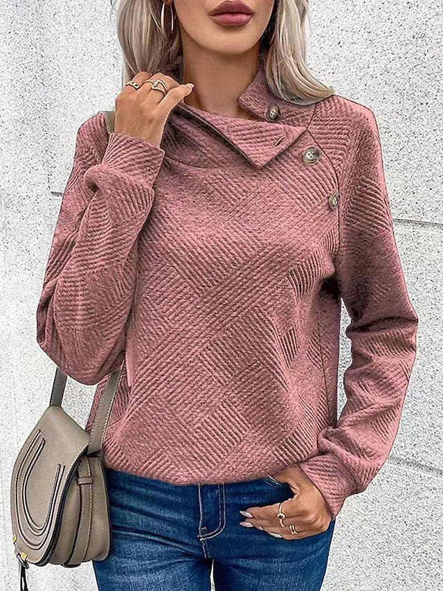 Fall and winter new explosion high neck long sleeve tops casual sweater