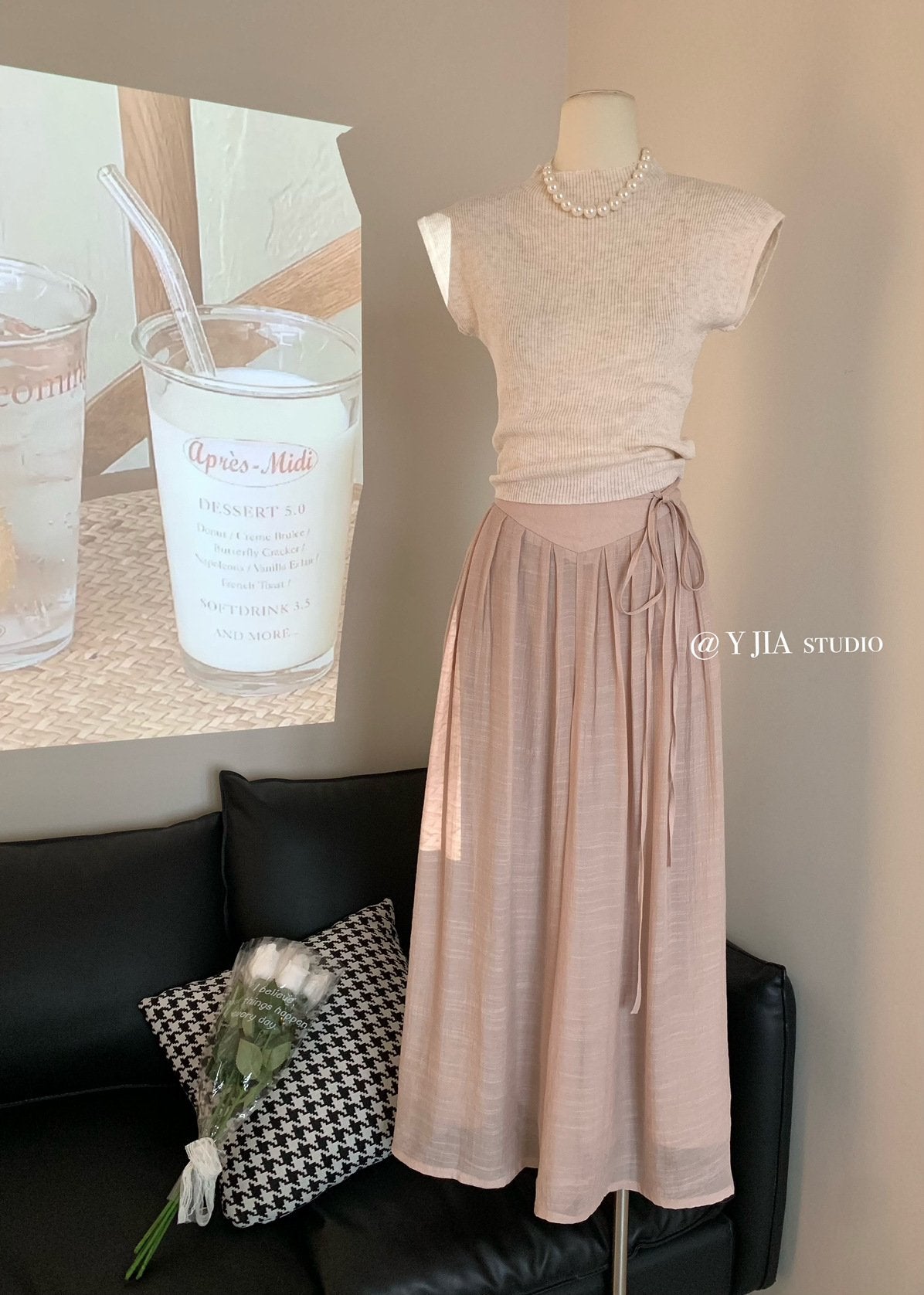 (30% off any two items)2024 summer new high-waisted loose casual pants skirt thin section draped linen culottes long pants