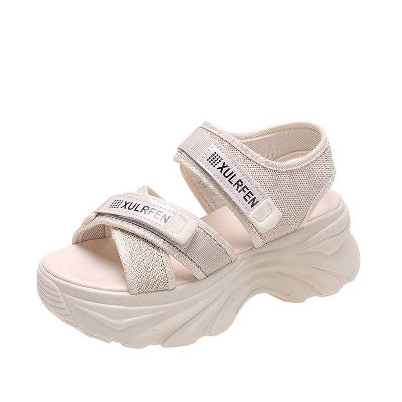 (Any two pieces 30% off) 2024 summer new thick bottom women's shoes fashion solid color velcro beach casual women's sandals