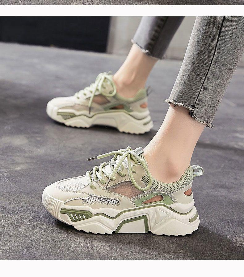 (Any two pieces 30% off) 2024 summer thin section hollow out breathable pops shoes package head sandals heightening thick bottom mesh women's shoes