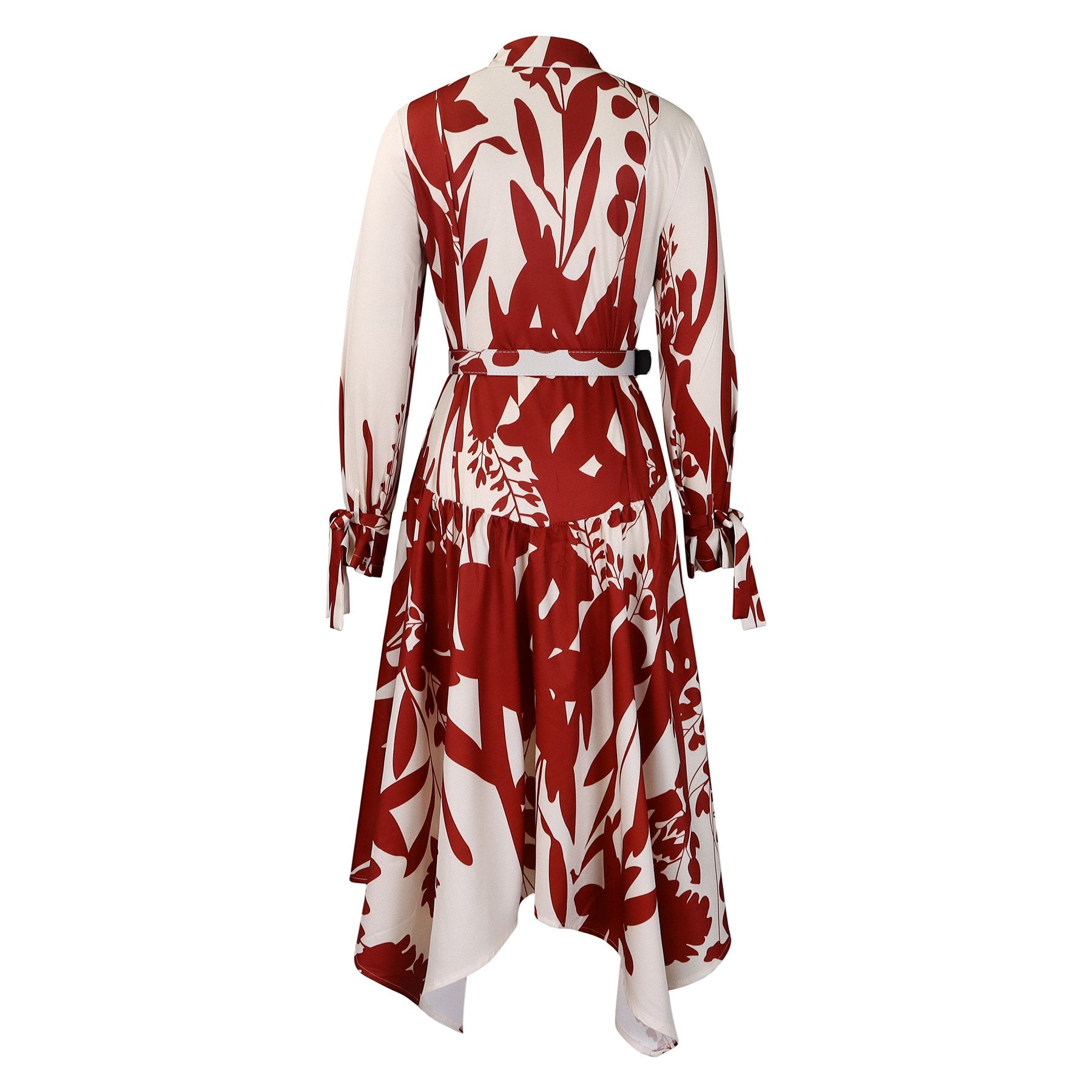 （ 30% off any two items ）New fashionable lapel long sleeve loose printed shirt dress plus size dress