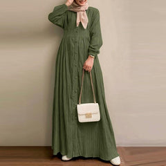 （ 30% off any two items ）New retro long sleeve solid color long skirt