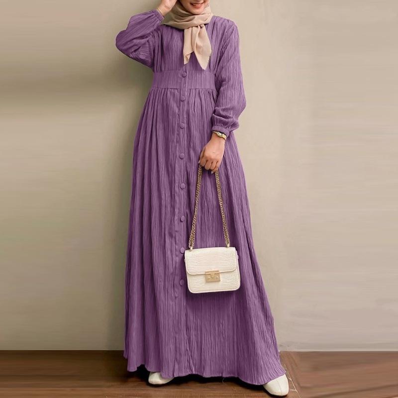 （ 30% off any two items ）New retro long sleeve solid color long skirt