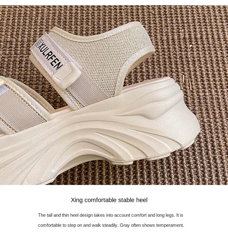 (Any two pieces 30% off) 2024 summer new thick bottom women's shoes fashion solid color velcro beach casual women's sandals