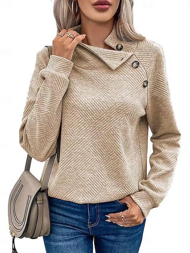 Fall and winter new explosion high neck long sleeve tops casual sweater