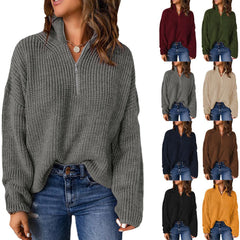 New women's high neck pullover knit fall versatile sweater women's models