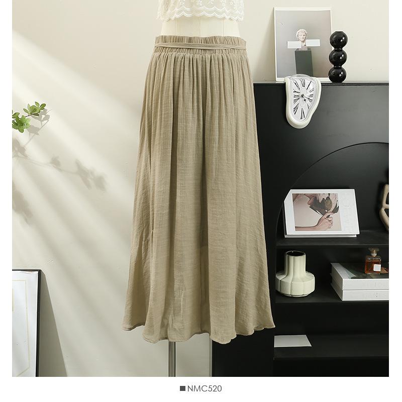 (30% off any two items)2024 summer new high-waisted loose casual pants skirt thin section draped linen culottes long pants